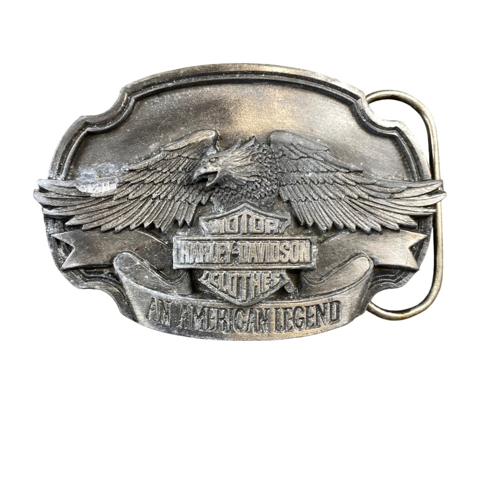 Vintage 1988 Harley Davidson Eagle Belt Buckle An American Legend Made USA H-88